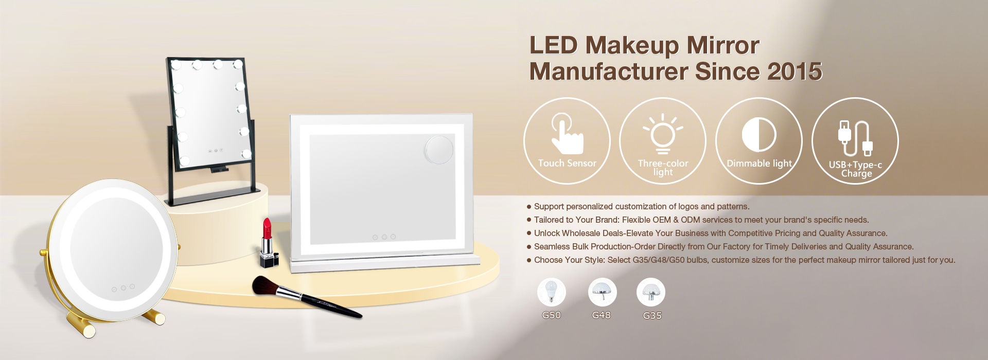 Since 2015LED Makeup Mirror Manufacturer