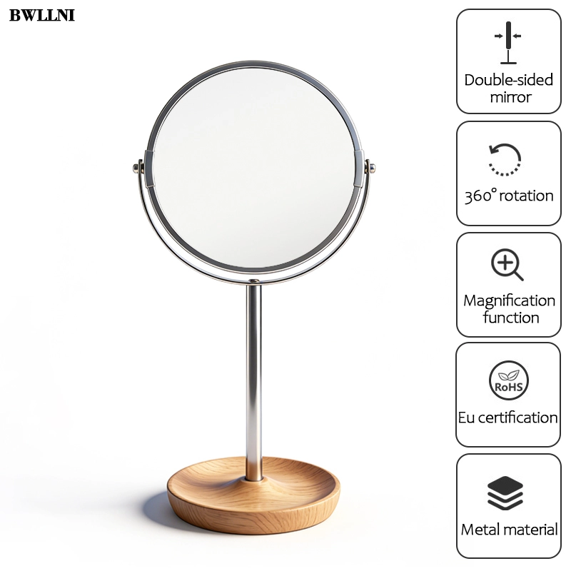 Customized Desktop standing double sided makeup mirror metal material BWLLNI 1