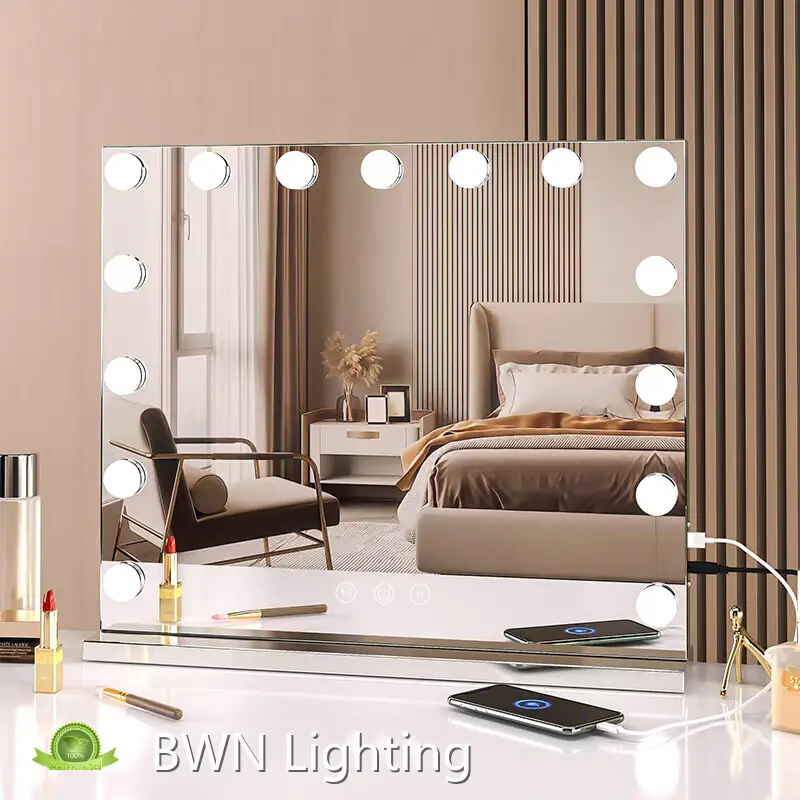 Specchio da trucco a LED, specchio da trucco quadrato, fornitura 1