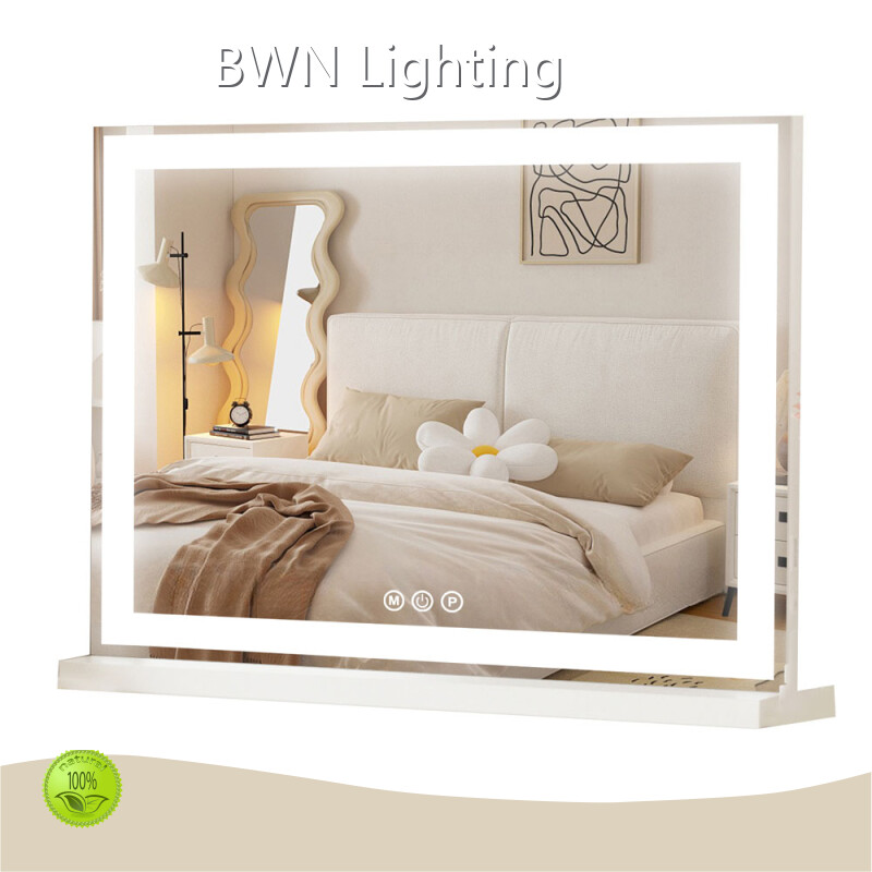 Espelho de maquilhagem LED com iluminação traseira regulável para casa de banho. 1
