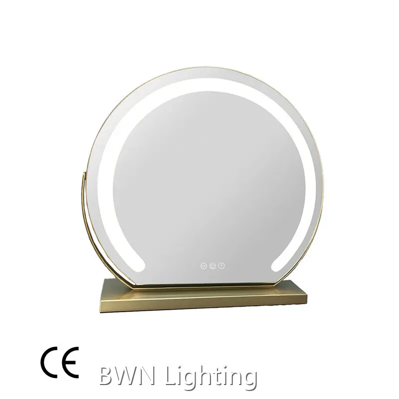 Specchio rotondo per il trucco Specchio rotondo da trucco con luci Fornitore 1