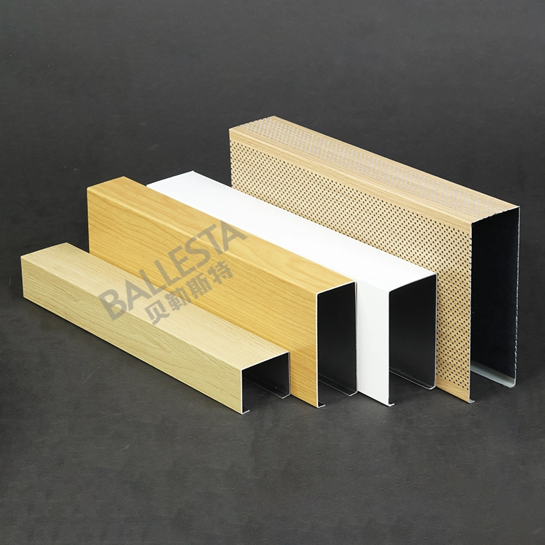 Ballesta® extruded profile baffle ceiling system with end cap 1