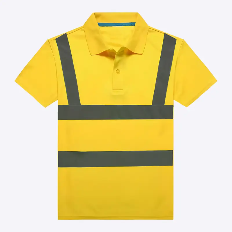 Reflective Striped Short Sleeve High Vis Polo for Summer Construction Safety Essentials 1