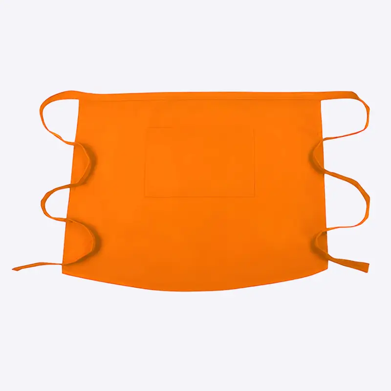 Custom Color Dual Side Tie Front Pocket Half Work Apron 1