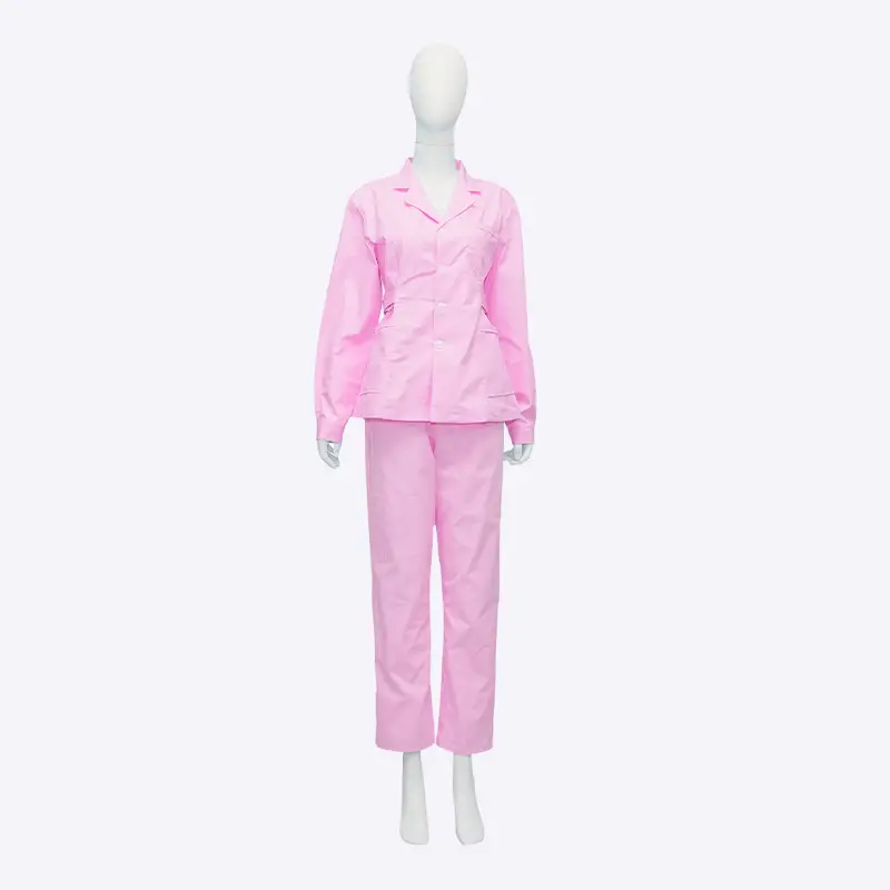 Customized Lapel Women's Waistband Buttoned Nurse's Uniform Set 1