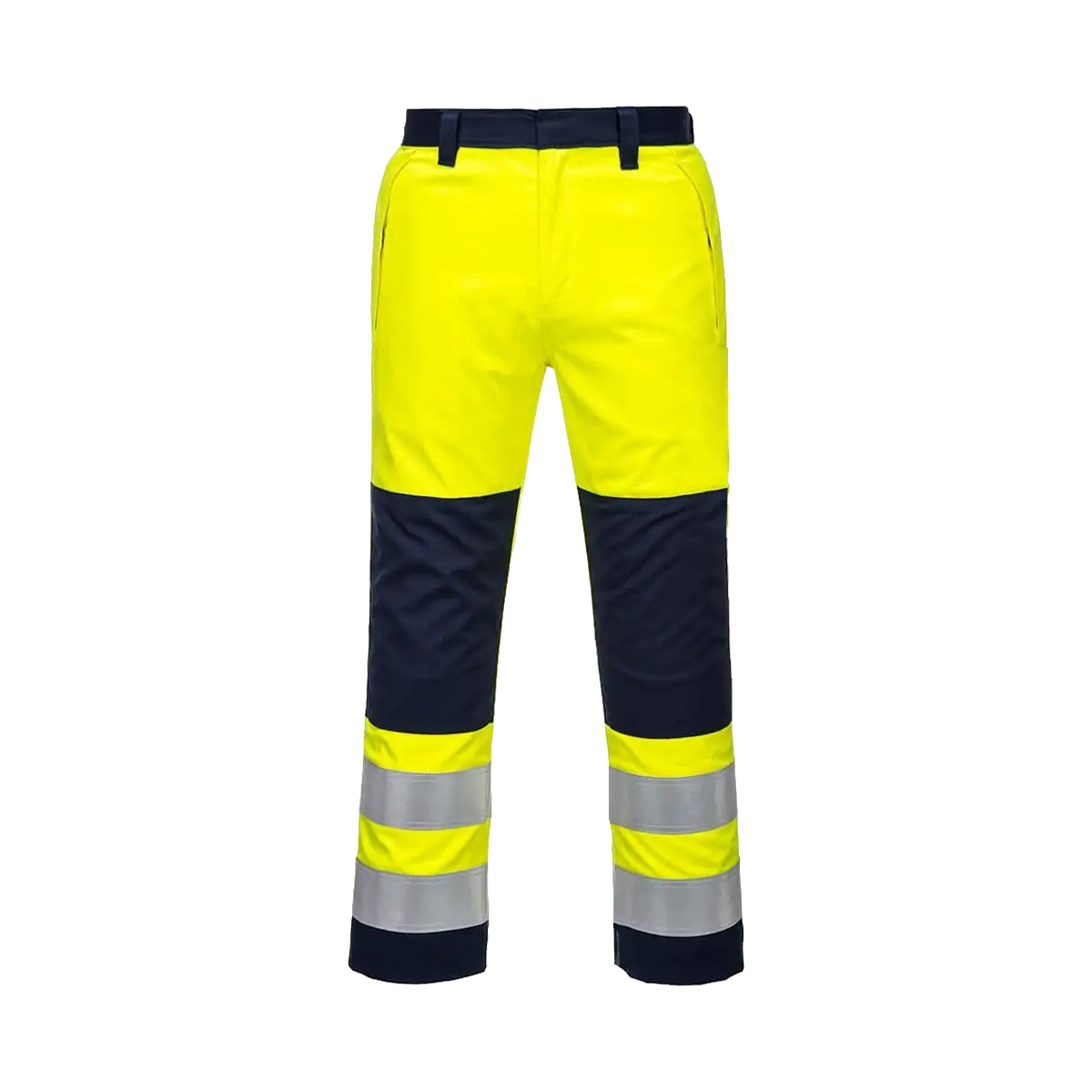 Calças de segurança refletoras de alta visibilidade com joelhos reforçados. 1