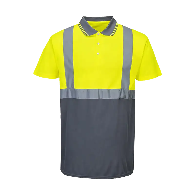 Polo transpirable de alta visibilidad, adecuado para trabajos de construcción y seguridad vial. 1