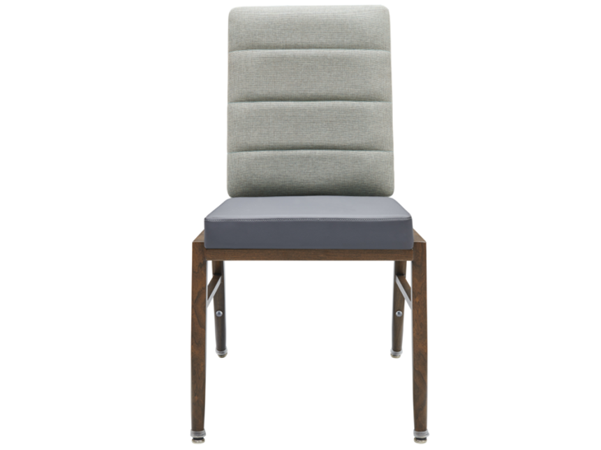 现代木纹金属软垫餐椅软背YY6140 Yumeya