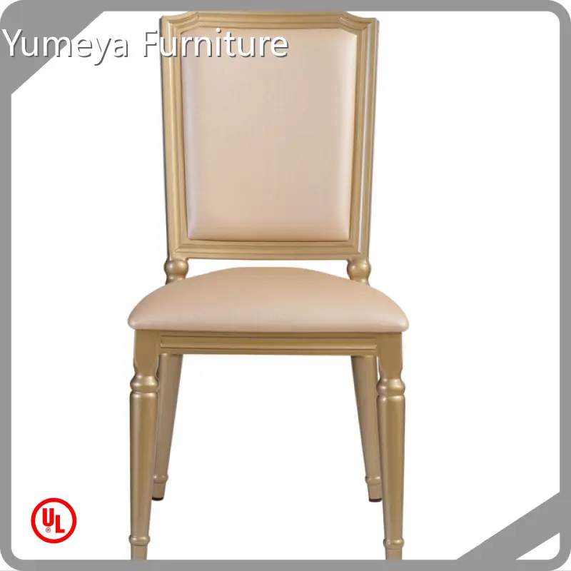 Yumeya Furniture Brand 0.75 Yards Stacking Wedding Chairs H930*SH480*W460*D585mm Factory 1