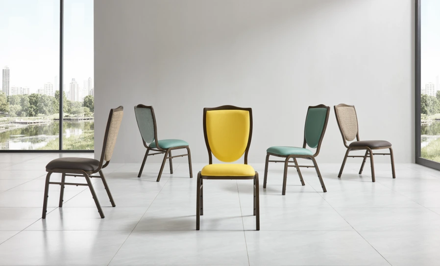 Stackable banquet chair elegant and warm wood grain YL1260 Yumeya 1
