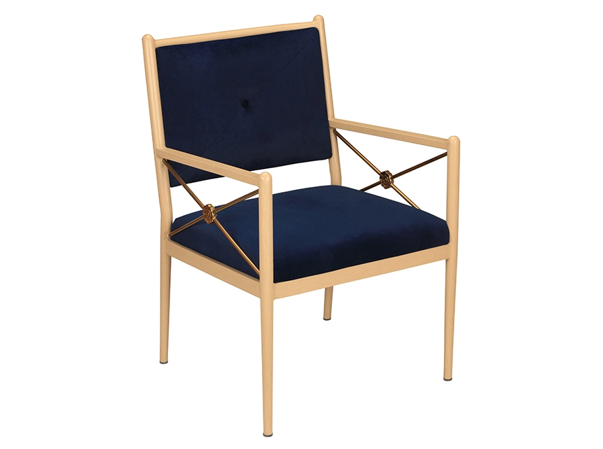 Fascinating Steel Armchair With Wood Looking Tailored YW5661 Yumeya 1