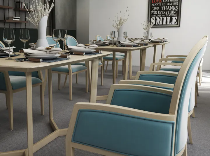 Dining room chair with upholstery arm for elderly Yumeya
