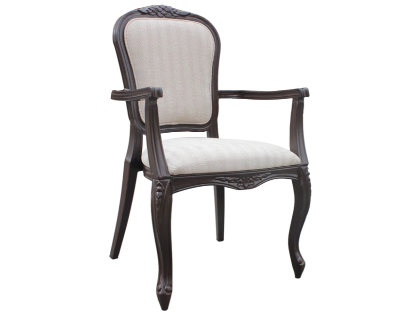 Isitayela se-French Luxury aluminium wood grain cafe arm chair YW5544 Yumeya 1