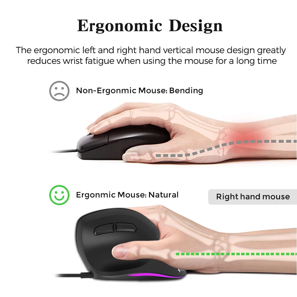KY-MR620 ergonomic right hand vertical mouse 3