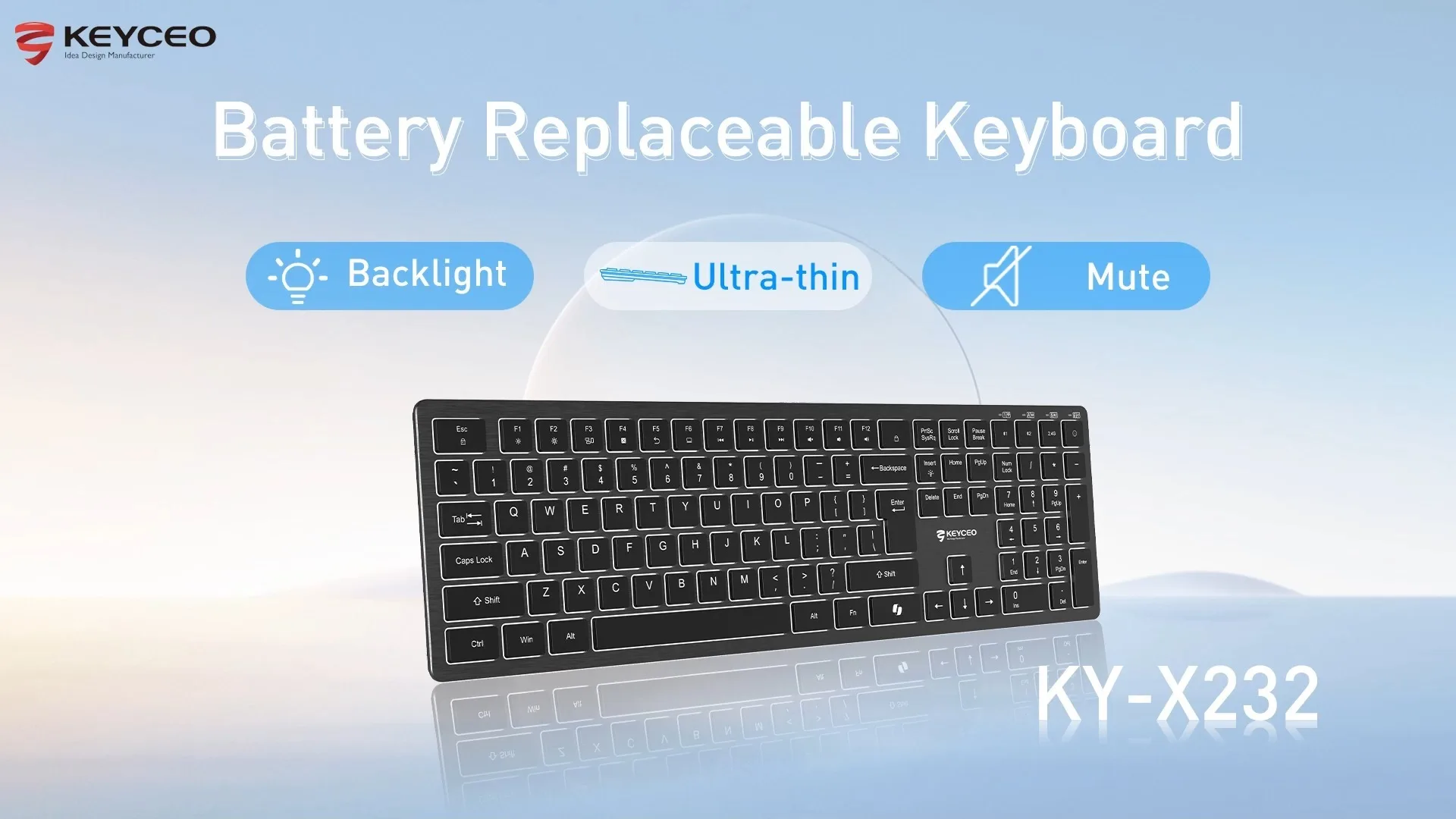 OEM KY-X232WB versatile 2.4G+BT scissor keyboard concise appearance design Classic narrow frame for gaming Office 1