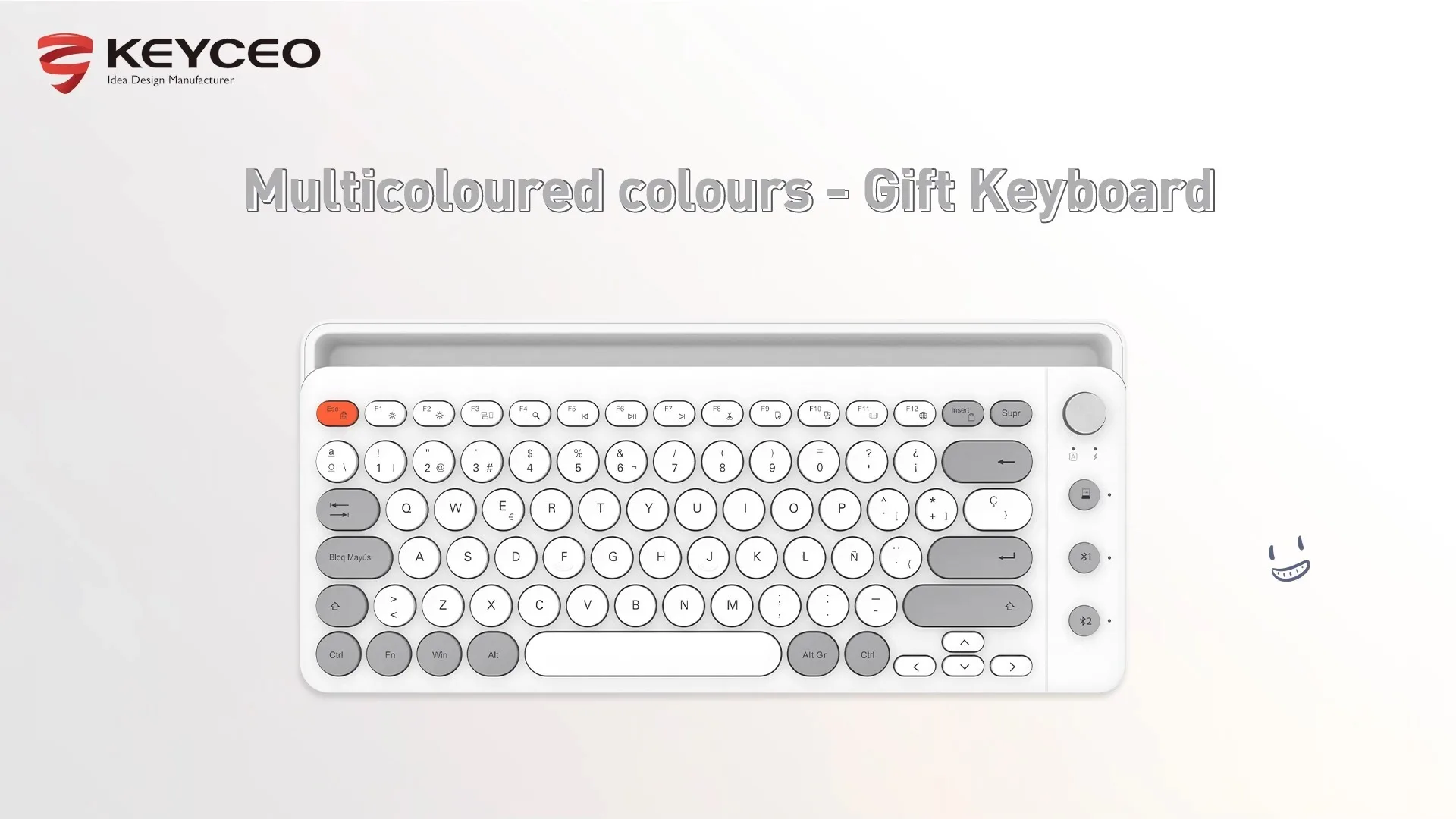 KY-K872W Dual-Mode Wireless Keyboard with Metal Music Knob - 2.4G+BT1+BT2, Ergonomic Silent Keys, Self-Contained Notch Design for Office & Creativity 1