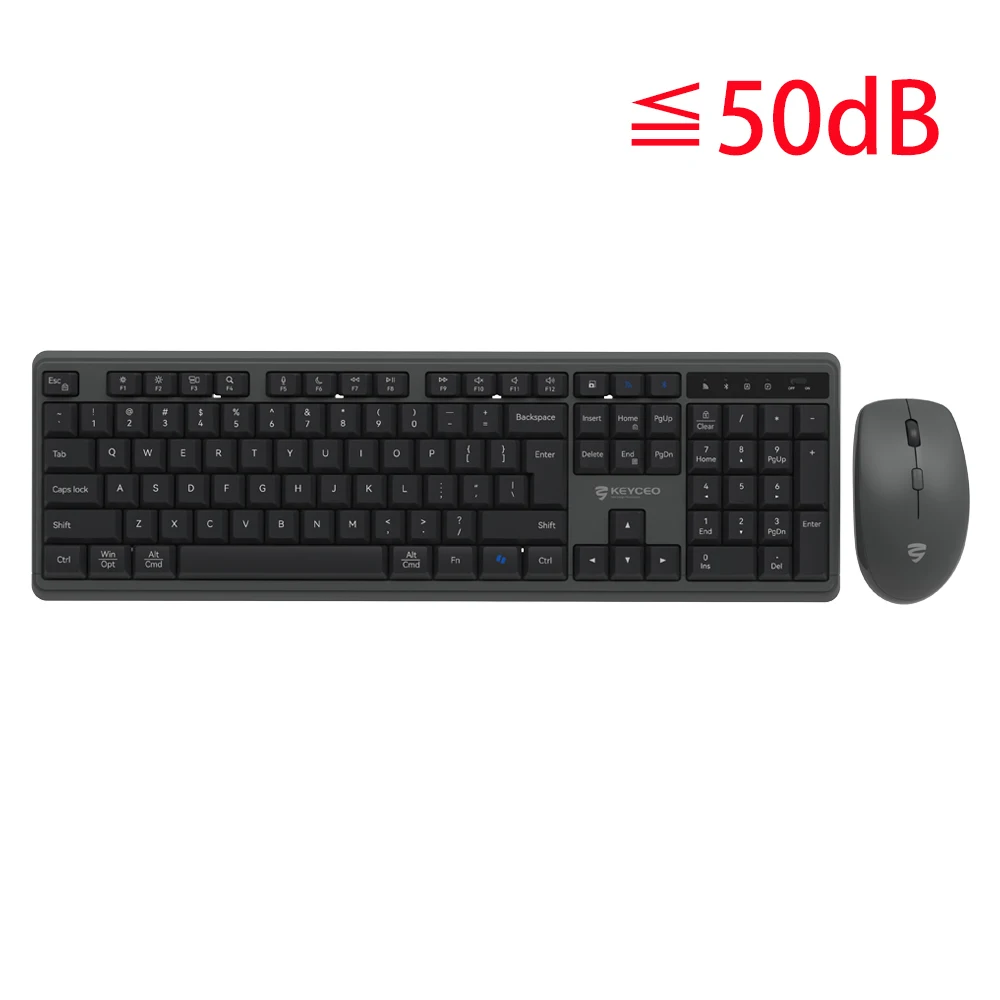 KY-4640WB Silent Wireless Keyboard Mouse Combo with Innovative Sound Tech Full Size Long Battery Life 1
