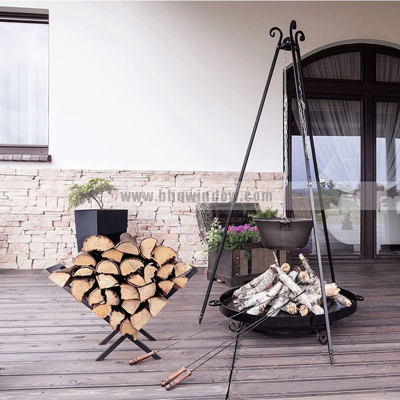 FR014 Firewood Fireplace Log Holder Wood Rack Storage Easy To Install 4