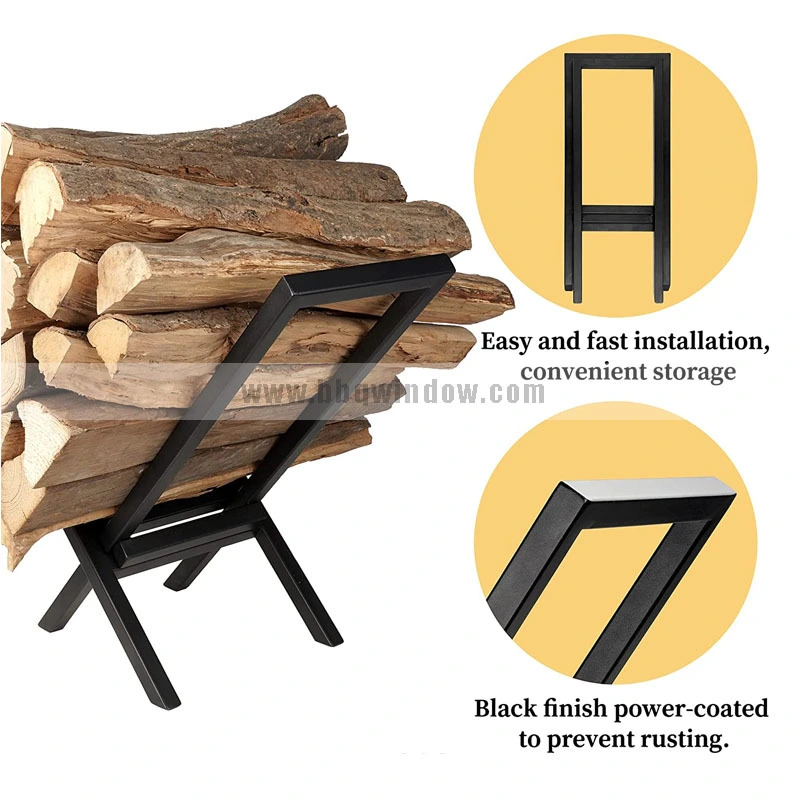 FR014 Firewood Fireplace Log Holder Wood Rack Storage Easy To Install 3