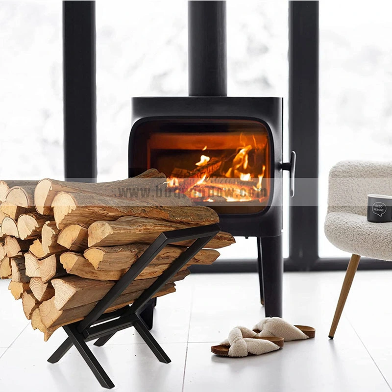 FR014 Firewood Fireplace Log Holder Wood Rack Storage Easy To Install 1