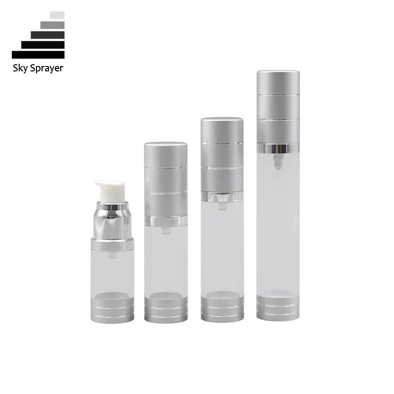 Luxury Silver Airless Lotion Bottles - 10/15/20/30ml 2