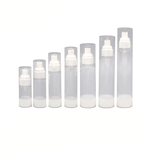 Airless Lotion Pump Bottles With Spray Cap 15/30/40/50ml Refillable Airless Pump Bottles 1