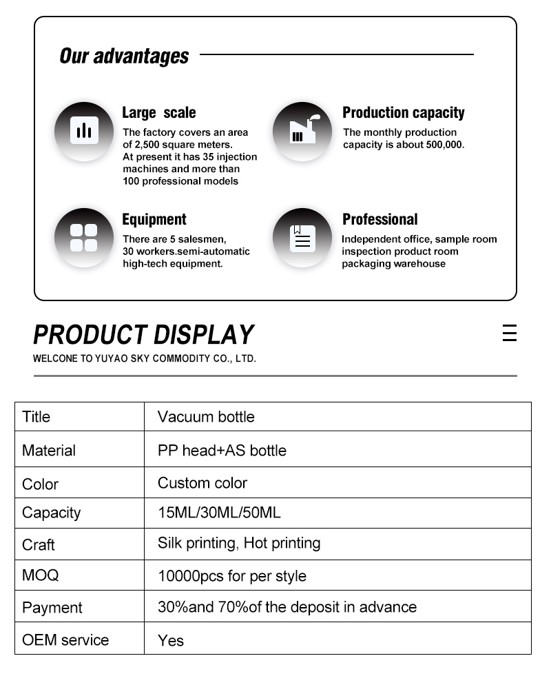 Airless Pump Bottle Clear AS Plastic Lotion Bottle 15/30/50ml 9