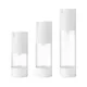 50ml Clear Plastic Airless Bottle with Silver Over Cap & Pump 6
