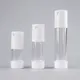 50ml Clear Plastic Airless Bottle with Silver Over Cap & Pump 4