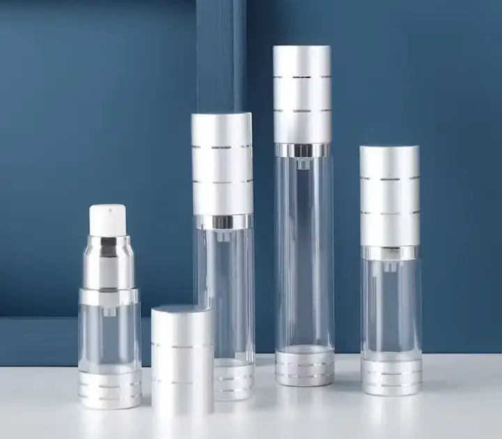 4pcs Golden Airless Lotion Pump Bottle Set Airless Pump Travel Bottles 15/30/50ML 1