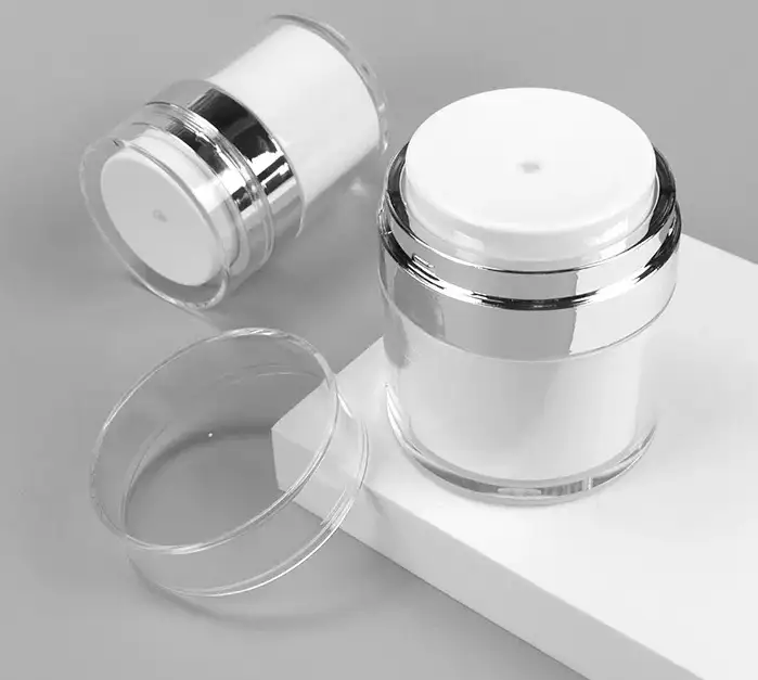 Custom Plastic Pressing Vacuum Cream Split Bottle Jar Airless Cosmetic Jars For Skin/Face Care 1