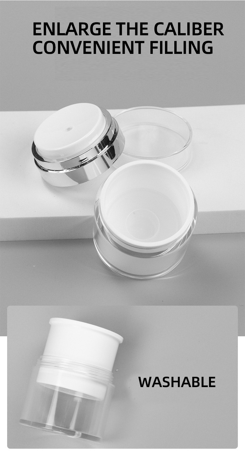 Custom Plastic Pressing Vacuum Cream Split Bottle Jar Airless Cosmetic Jars For Skin/Face Care 6