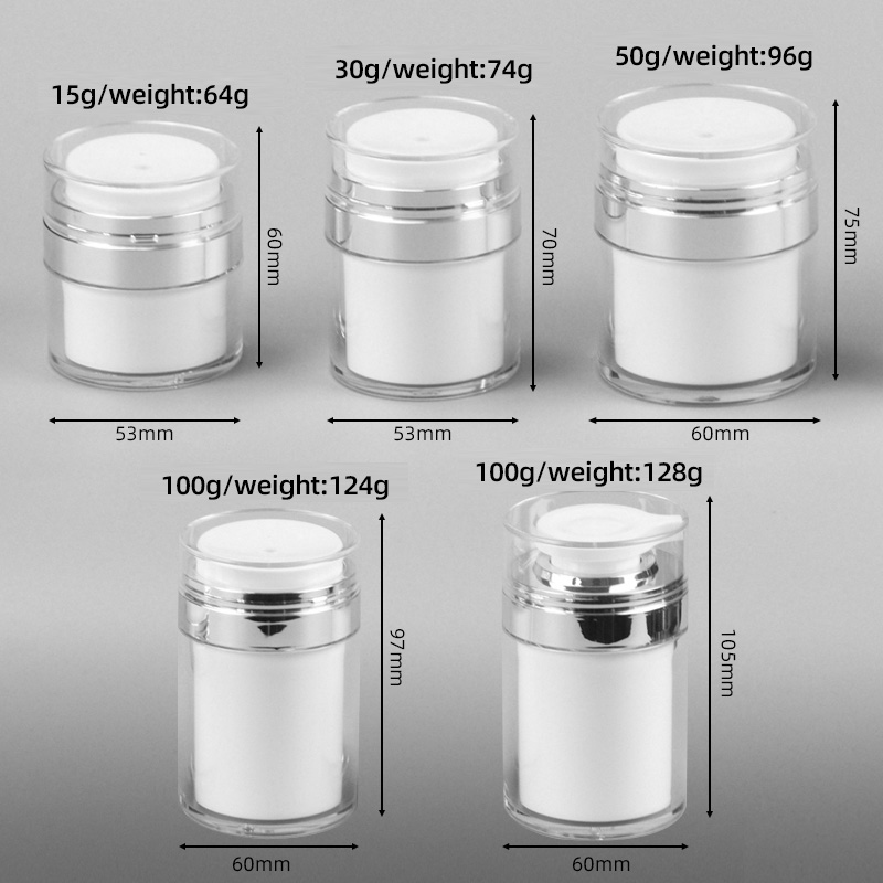 Custom Plastic Pressing Vacuum Cream Split Bottle Jar Airless Cosmetic Jars For Skin/Face Care 9