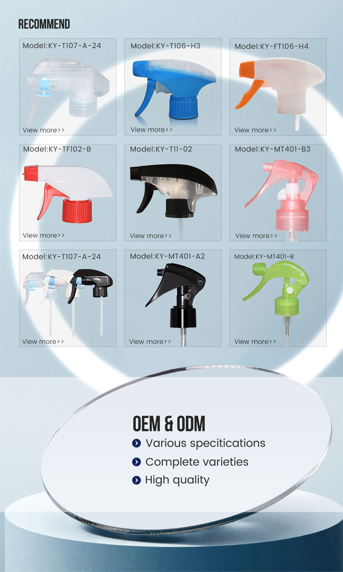 28mm Foam Trigger Sprayer For Spray Bottle Plastic trigger sprayer Wholesale 8