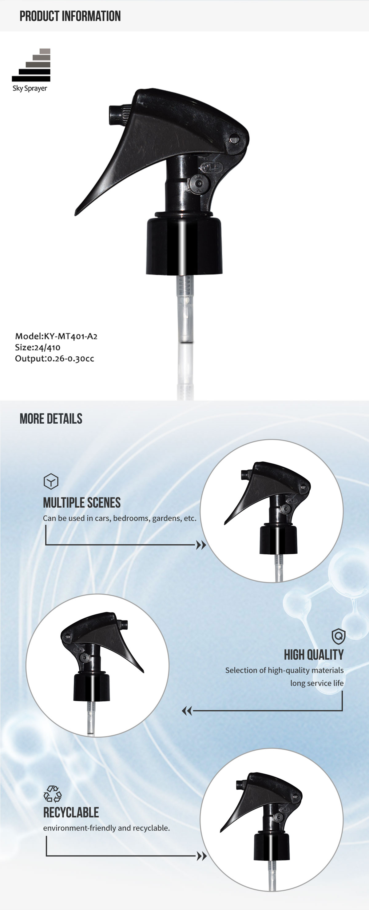 Sky Sprayer - Wholesale good sell popular double mist mini trigger sprayers Mini Trigger Sprayer 9