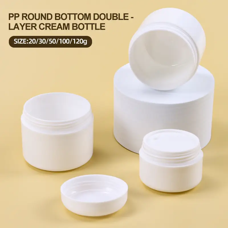White PP Cream Box Jar Cream Bottle Cosmetic Jar 20-120g 1