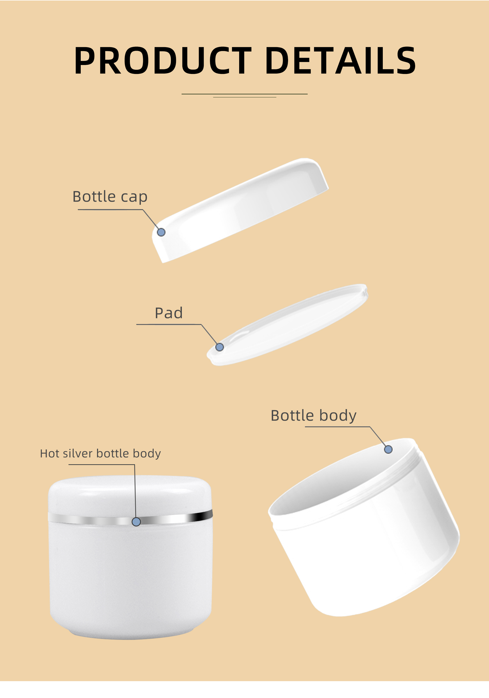 White PP Cream Box Jar Cream Bottle Cosmetic Jar 20-120g 9