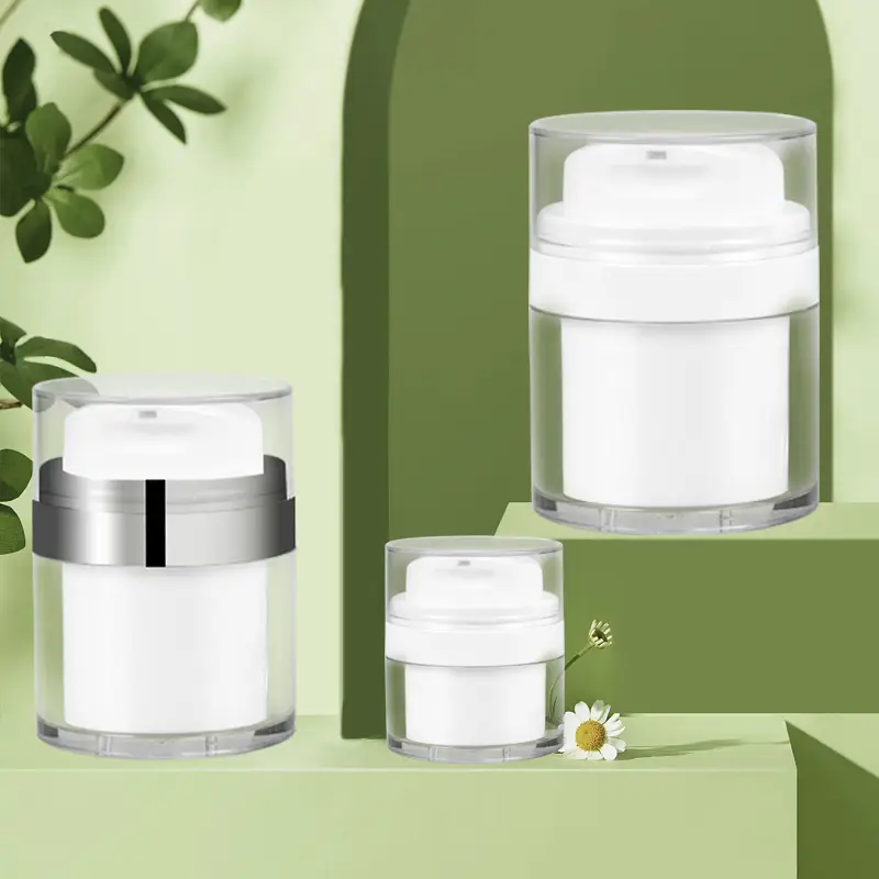 Acrylic Lotion Bottle Eye Cream Airless Pump Jar For Cosmetic Containers Packaging 1