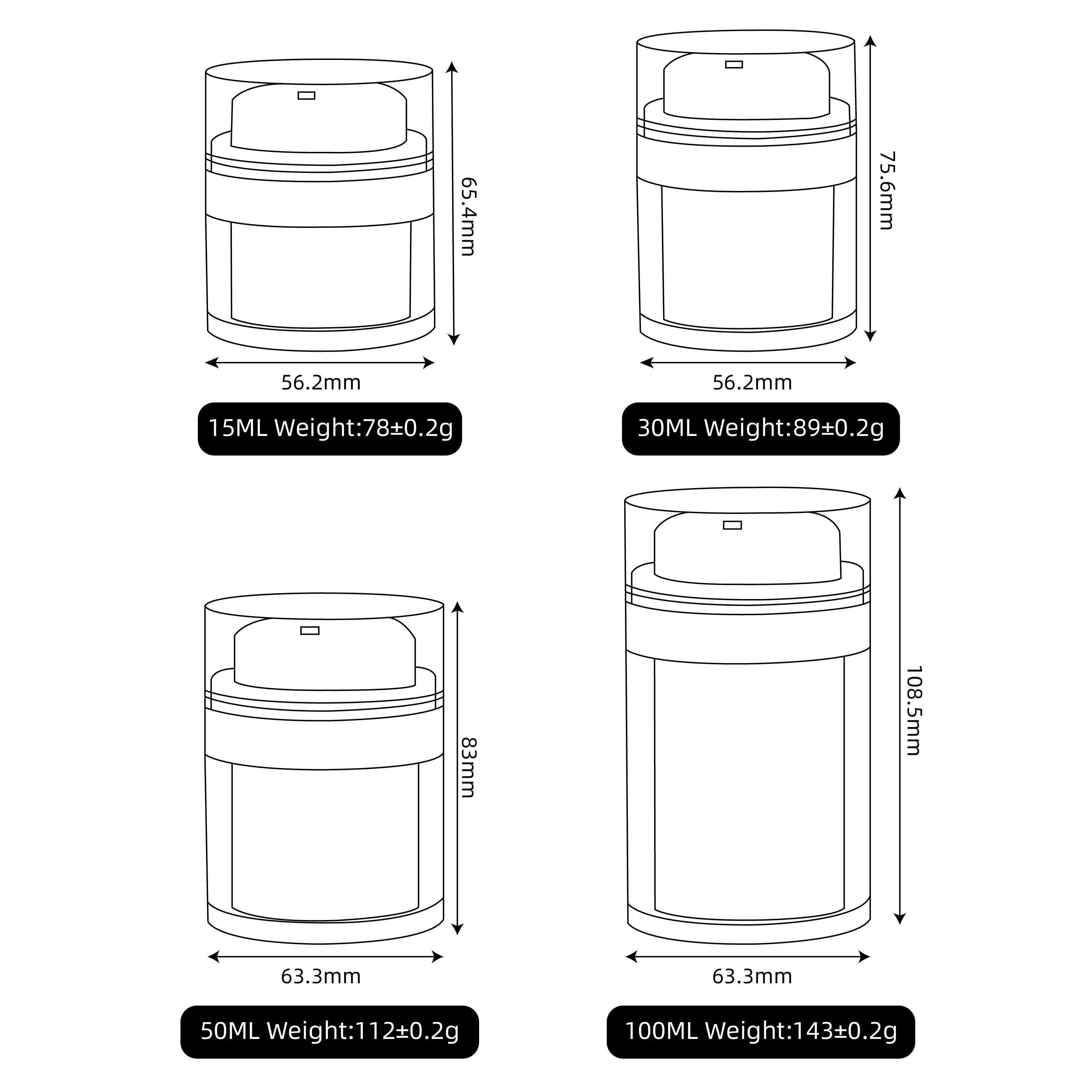 Airless Pump Bottles Wholesale: Precision Finish 15ml-100ML with Spray Cap 4
