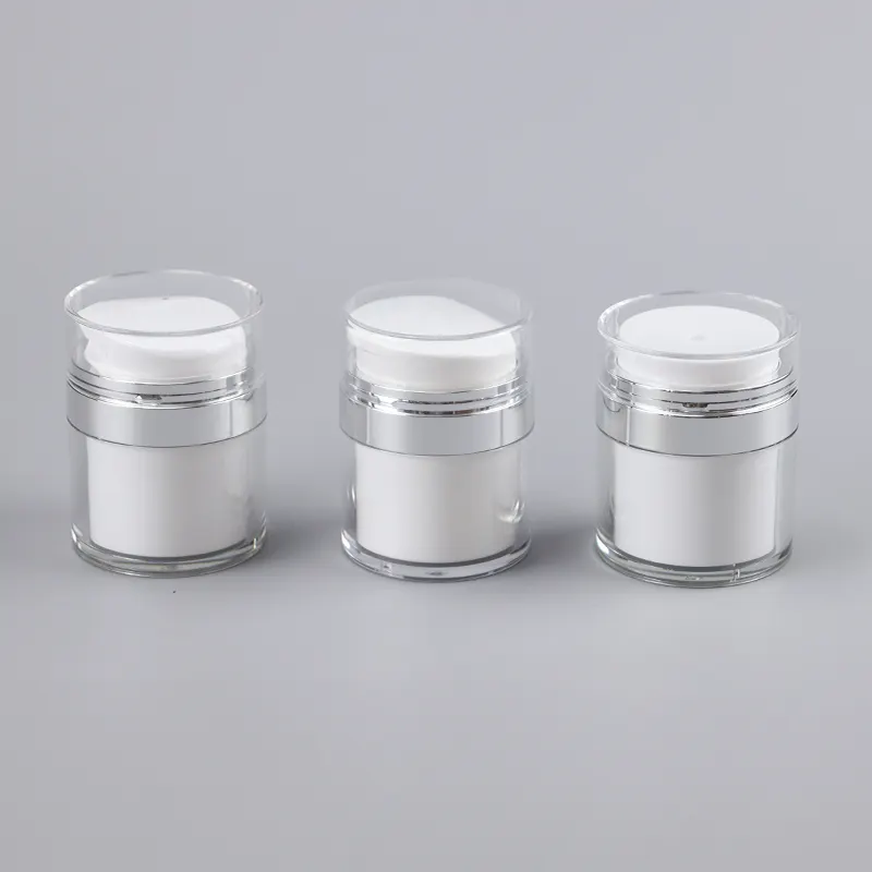 Airless Pump Bottle with Spray Cap - Precision Finish - Refillable Lotion Cream Jar 5