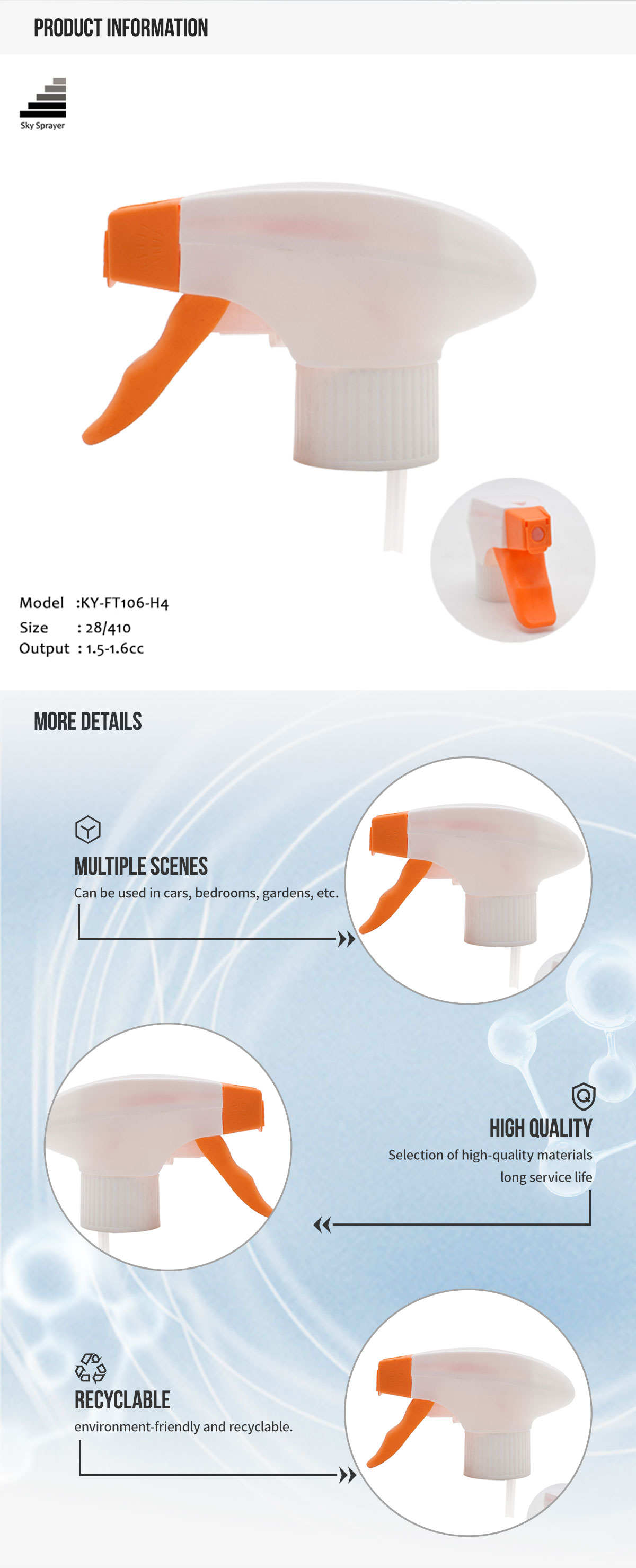 28mm Foam Trigger Sprayer For Spray Bottle Plastic trigger sprayer Wholesale 9