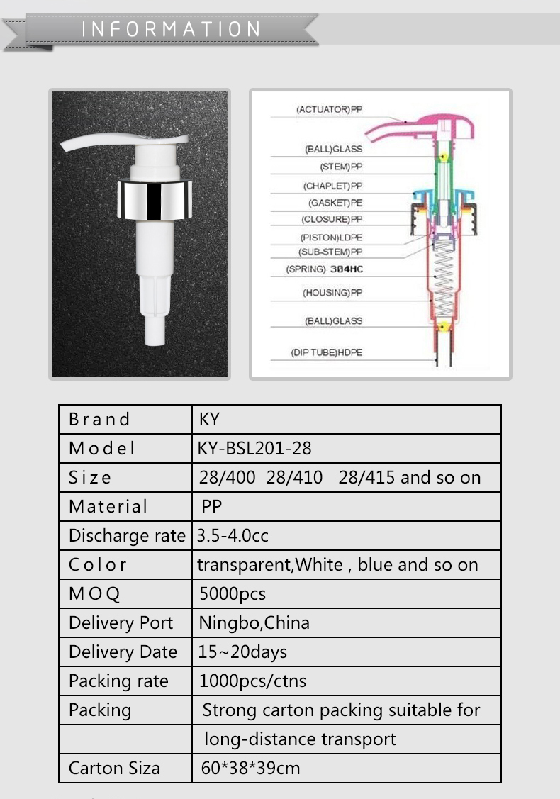 Wholesale body lotion pumps dispenser packaging