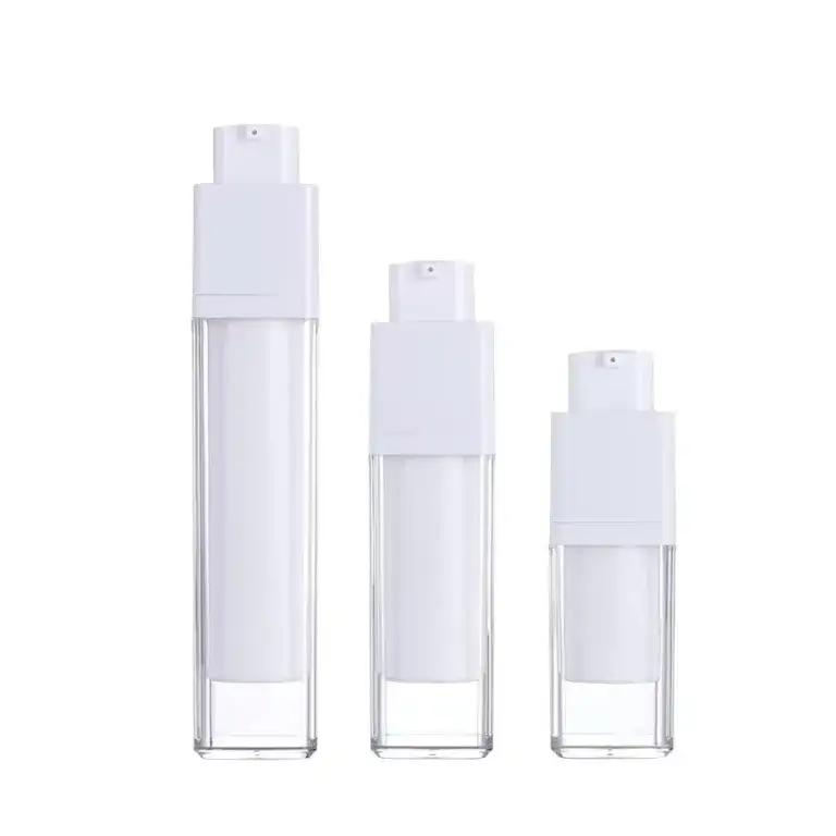Square Airless Pump Bottle Press Vacuum Bottle For Lotion Essence Isolation Cosmetic Bottle 15/30/50ml 1