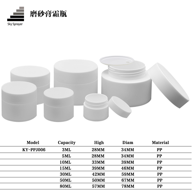Refillable Sample Container Matte Black/White Plastic Jar With Inner Liners
