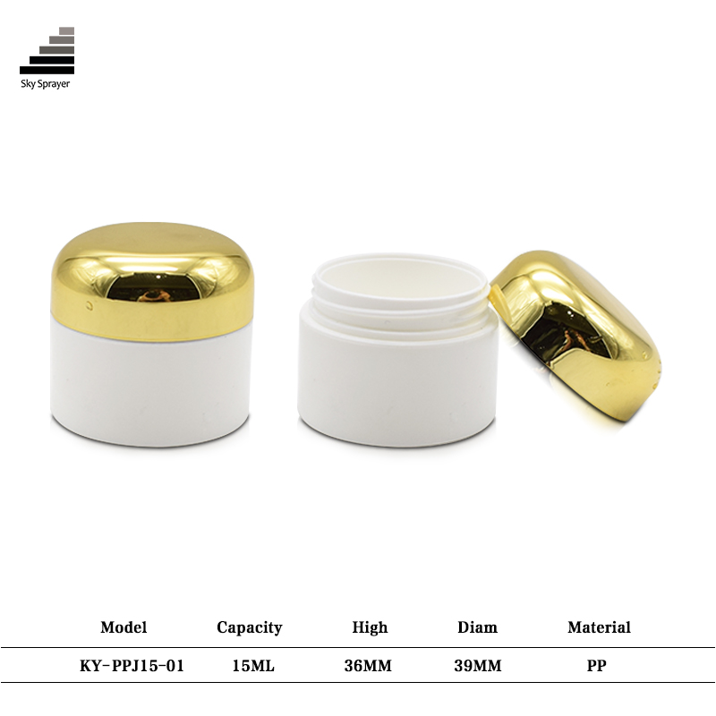 Refillable White Plastic Screw Lid Empty Plastic Sample Container Jars