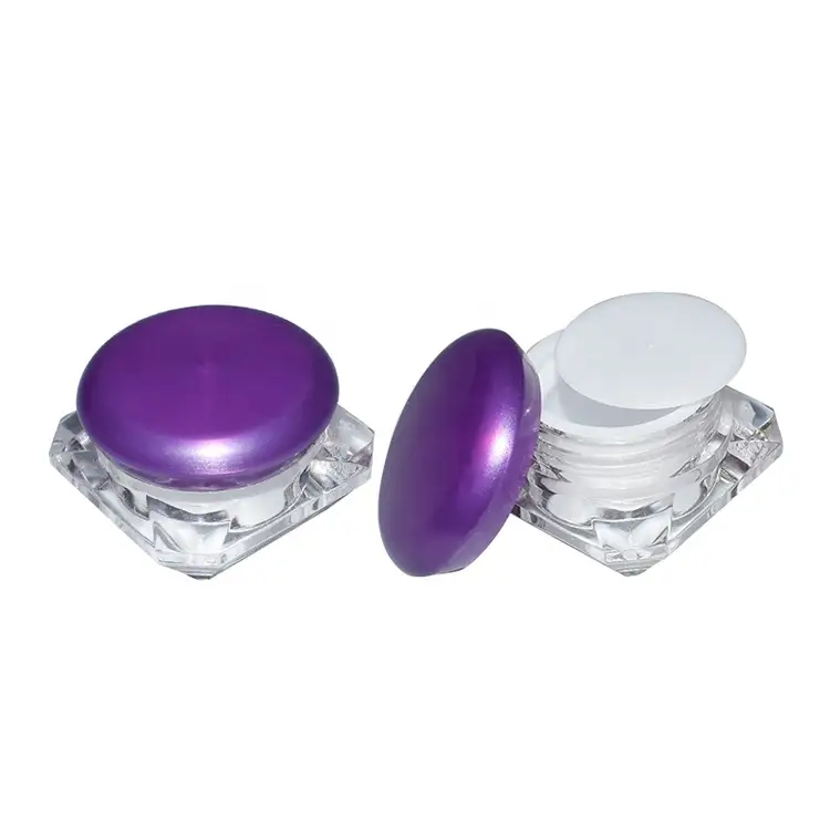 Sky Sprayer - Frasco de plástico PS para crema de cuidado de la piel de 5 ml con tapa violeta CONTENEDORES 1