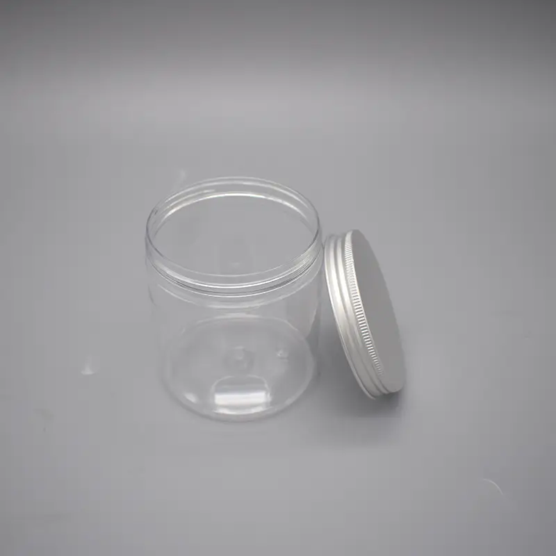 Sky Sprayer - 500ml Clear Round Cosmetic Container cosmetic packaging PET Plastic Jar with Aluminium Lid PET Jar 1