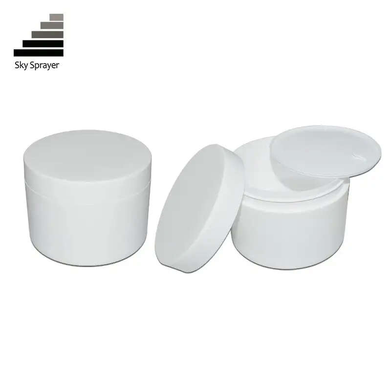 Sky Sprayer - KY-PPJ250-06 250ml white plastic cream jar with lid PP Jar 1