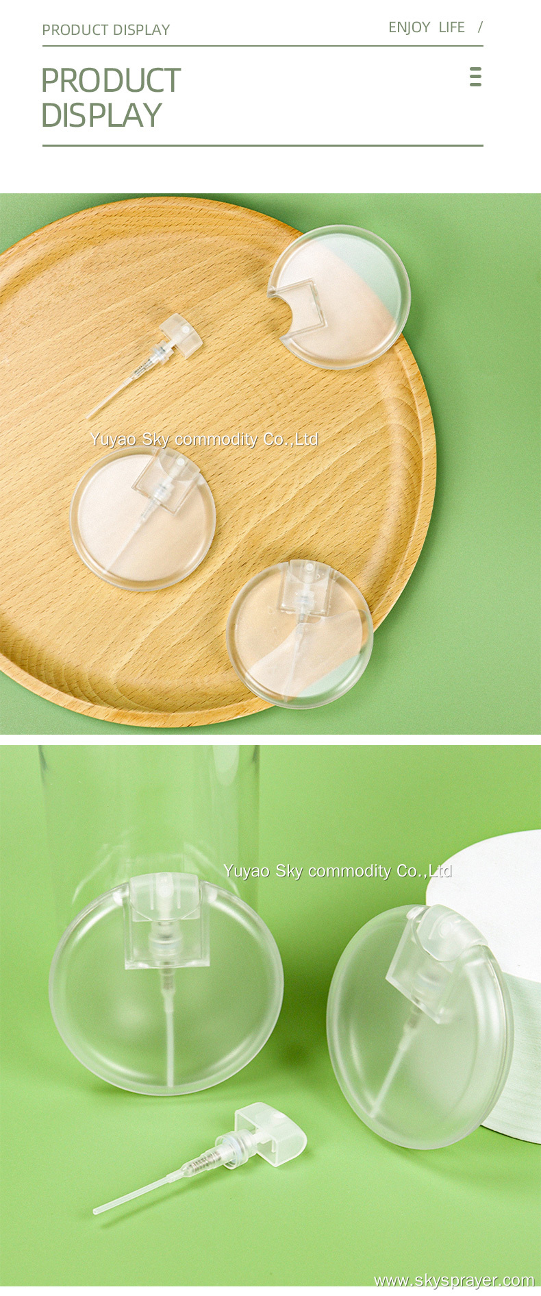 25 мл круглый флакон-спрей для духов, ПЭТГ, портативный, дорожный, увлажняющий, для полости рта, упаковка 8