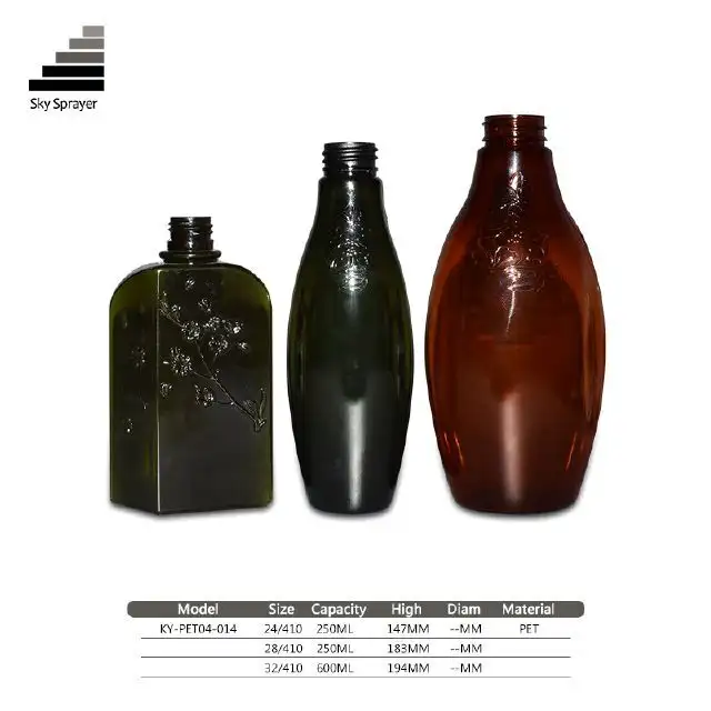 Sky Sprayer - Novo e elegante frasco de plástico de 250ml e 600ml com bomba desagrupada 1
